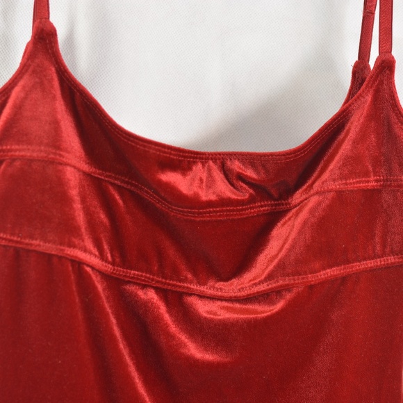 Red Stretch Velvet Dress SZ S Le Chateau - Picture 5 of 7